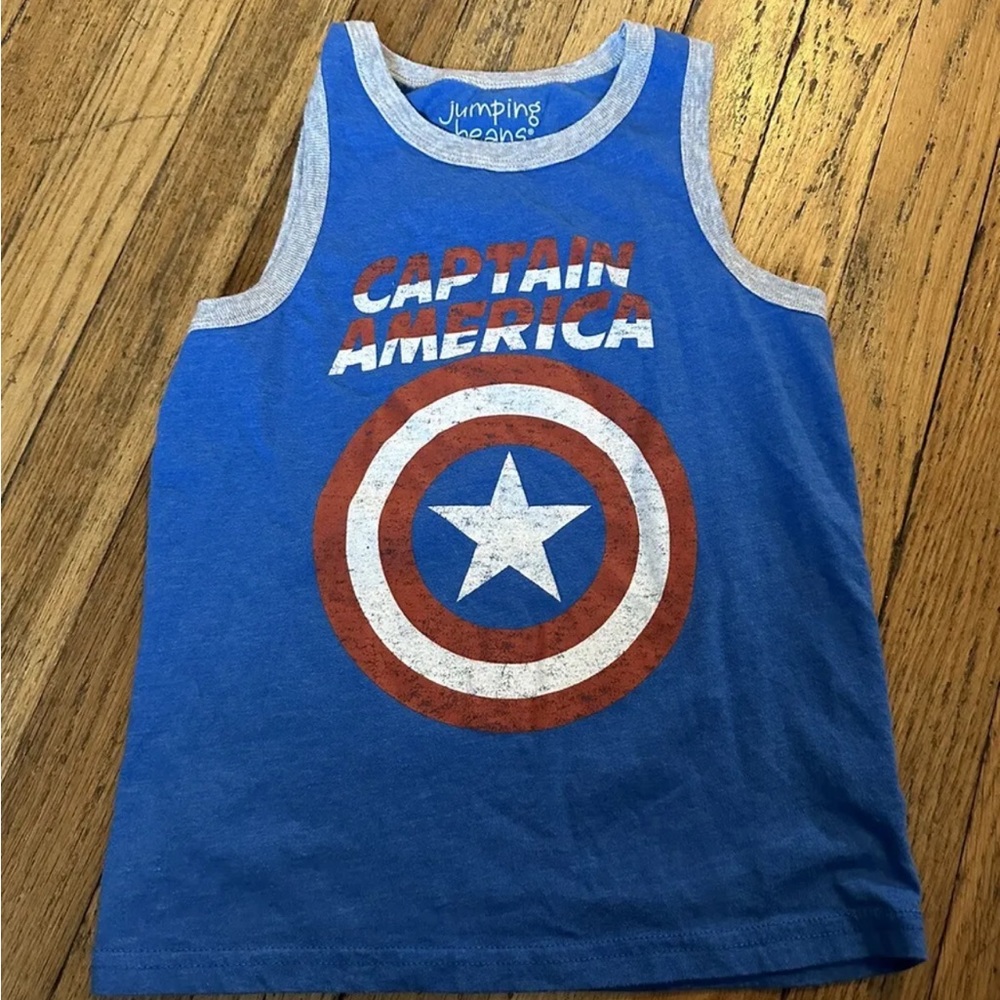 Marvel Captain America Jumping Beans Tank Top Sleeveless Shirt Toddler Size 6